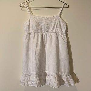 White Flowy Spaghetti Strap Tank Top